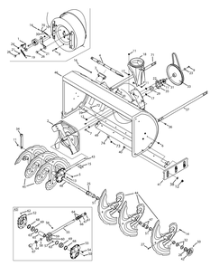 Auger, Housing And Gearbox Diagram and Parts List for 2X945SWE (31AH97SW756-31BH97SW710)(2013) Cub Cadet Snow Blower